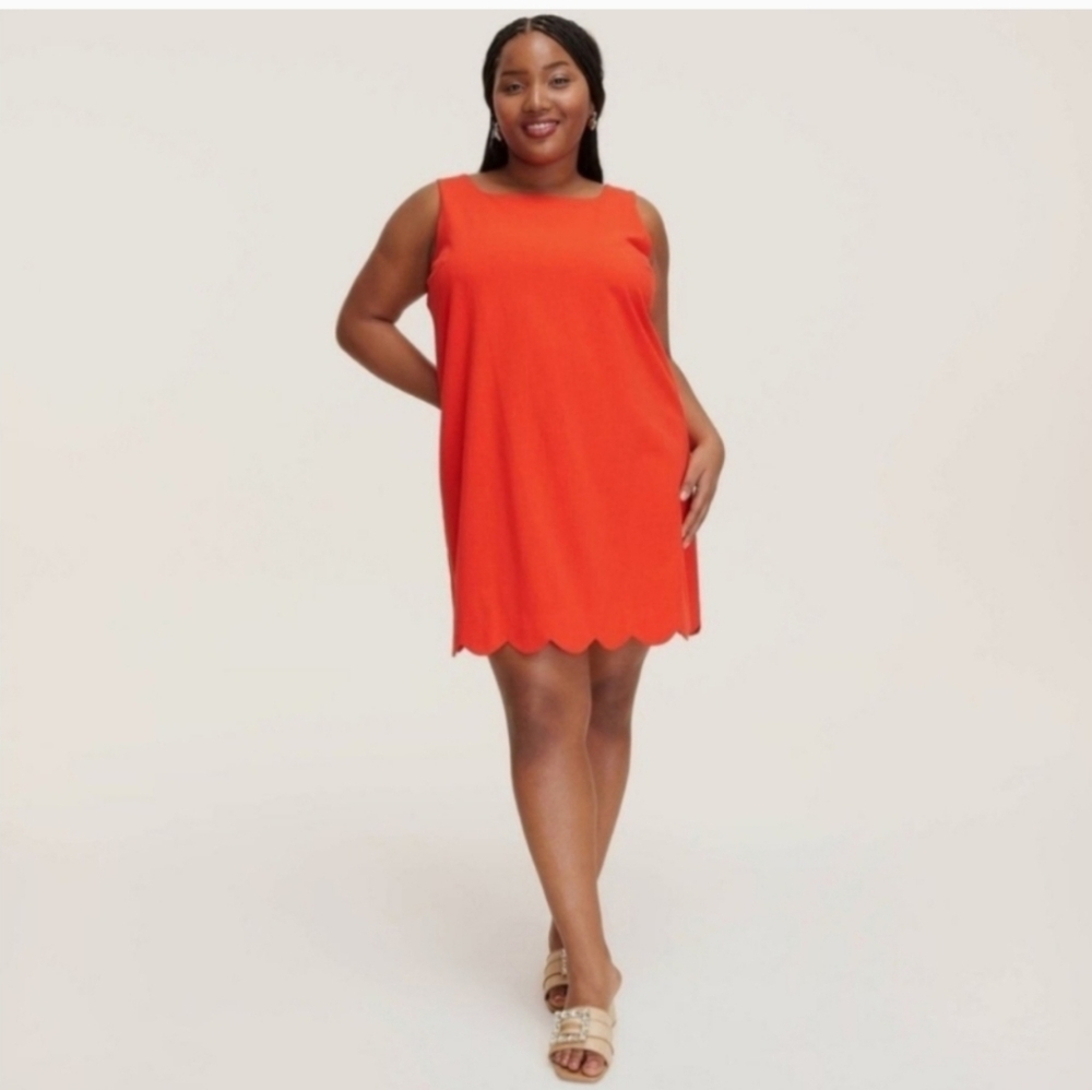 Kate Spade x Target Orange Sleeveless Dress with Scalloped Hem